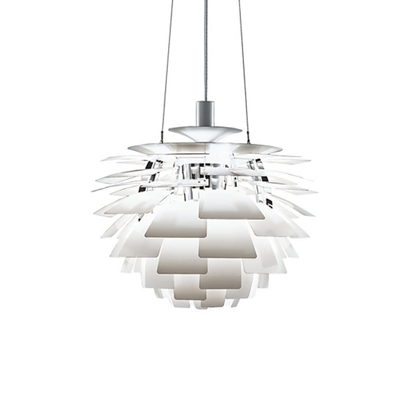 Designer Aluminum Pendant Light: Natural Pinecone Shade Perfect For Living Room Décor