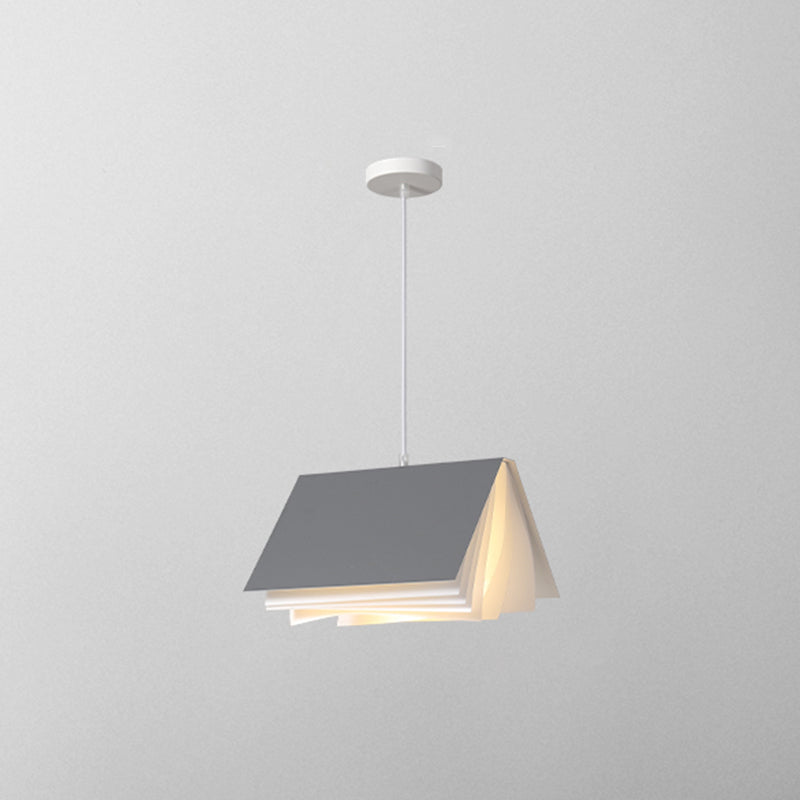 Metal Art Deco Pendant Light Fixture - Stylish Rectangle Design 1-Light Grey / 8