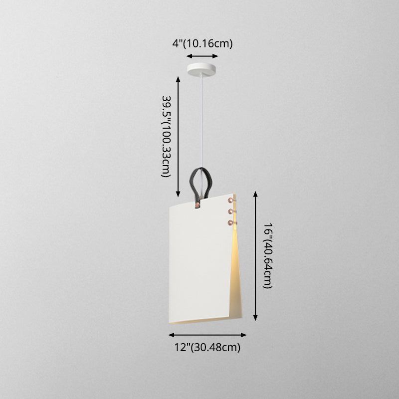 Metal Art Deco Pendant Light Fixture - Stylish Rectangle Design 1-Light