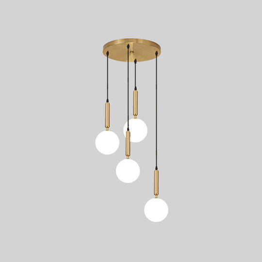 Minimalist Globe Pendant Light - Modern Metal Hanging Lamp For Living Room 4 / Brass
