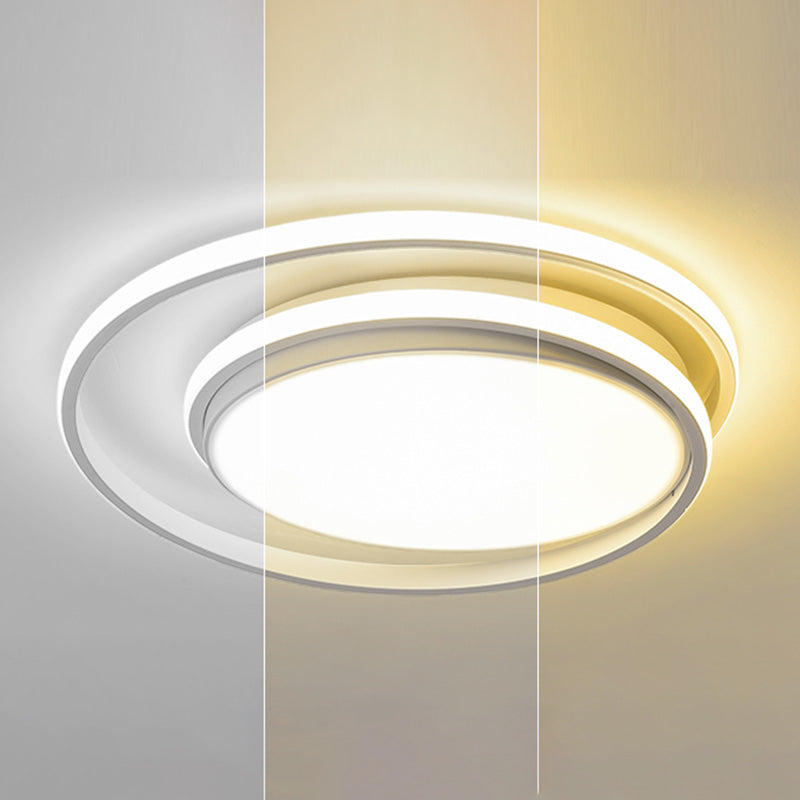 LED Flush Mount Ceiling Lamp: Intersecting Circles Shape, Modern Simplicity, Acrylic Cover – Ideal for Living Room and Bedroom Lighting