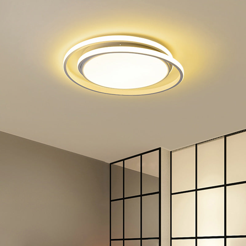 Led Flush Mount Ceiling Lamp: Intersecting Circles Shape Modern Simplicity Acrylic Cover Ideal For