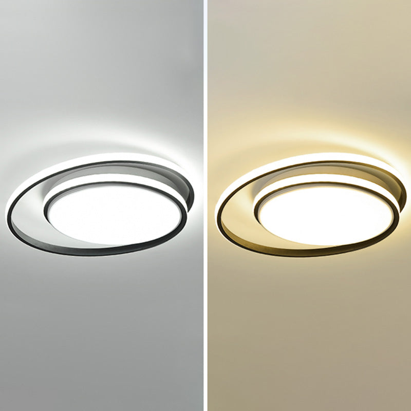 LED Flush Mount Ceiling Lamp: Intersecting Circles Shape, Modern Simplicity, Acrylic Cover – Ideal for Living Room and Bedroom Lighting