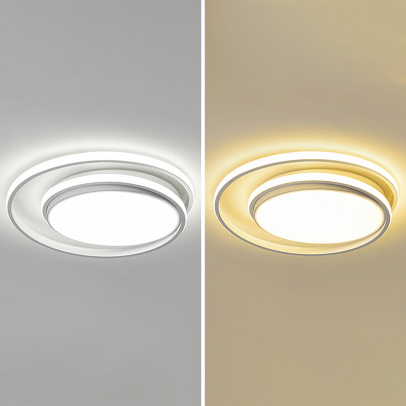 LED Flush Mount Ceiling Lamp: Intersecting Circles Shape, Modern Simplicity, Acrylic Cover – Ideal for Living Room and Bedroom Lighting