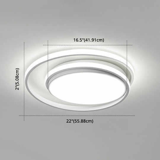 LED Flush Mount Ceiling Lamp: Intersecting Circles Shape, Modern Simplicity, Acrylic Cover – Ideal for Living Room and Bedroom Lighting
