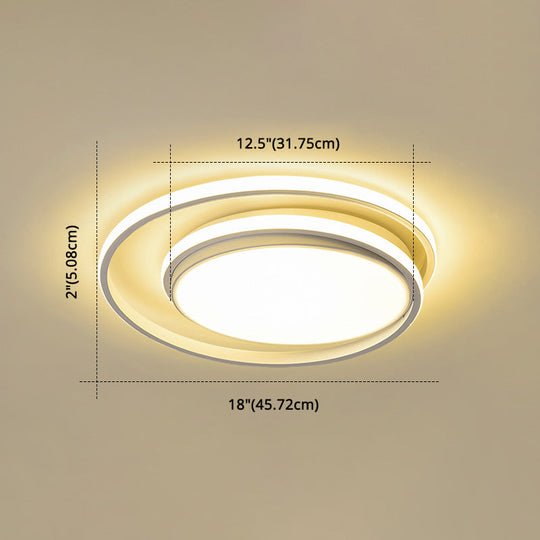 Led Flush Mount Ceiling Lamp: Intersecting Circles Shape Modern Simplicity Acrylic Cover Ideal For