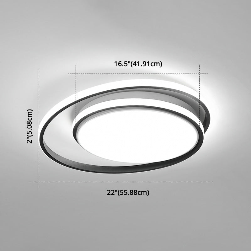 LED Flush Mount Ceiling Lamp: Intersecting Circles Shape, Modern Simplicity, Acrylic Cover – Ideal for Living Room and Bedroom Lighting