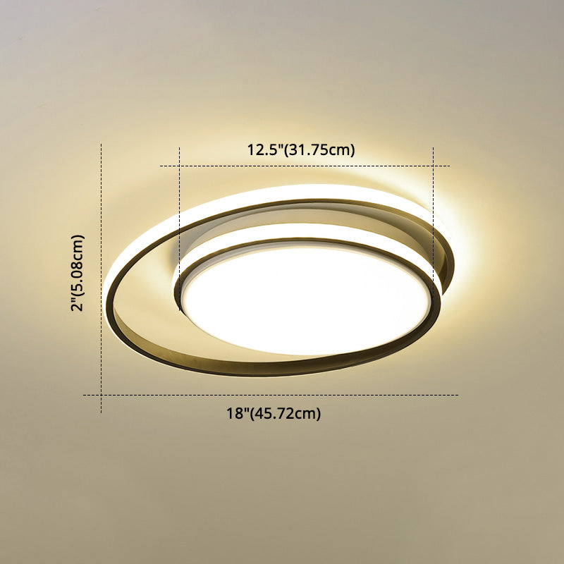 LED Flush Mount Ceiling Lamp: Intersecting Circles Shape, Modern Simplicity, Acrylic Cover – Ideal for Living Room and Bedroom Lighting