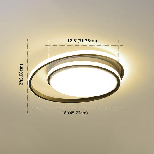 LED Flush Mount Ceiling Lamp: Intersecting Circles Shape, Modern Simplicity, Acrylic Cover – Ideal for Living Room and Bedroom Lighting