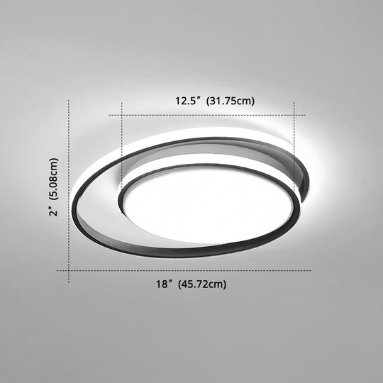 LED Flush Mount Ceiling Lamp: Intersecting Circles Shape, Modern Simplicity, Acrylic Cover – Ideal for Living Room and Bedroom Lighting