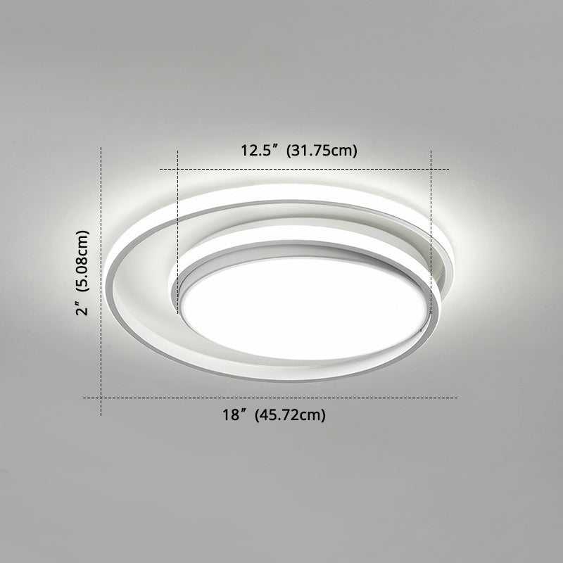 LED Flush Mount Ceiling Lamp: Intersecting Circles Shape, Modern Simplicity, Acrylic Cover – Ideal for Living Room and Bedroom Lighting