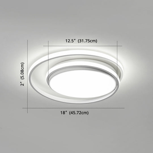 LED Flush Mount Ceiling Lamp: Intersecting Circles Shape, Modern Simplicity, Acrylic Cover – Ideal for Living Room and Bedroom Lighting