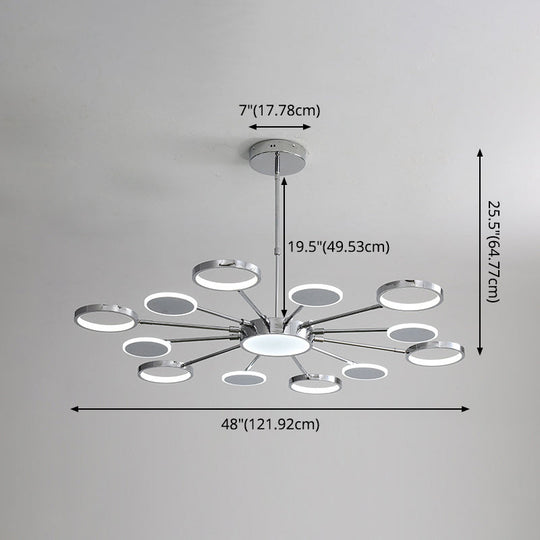 Elena - Modernist Metal Pendant Chandelier For Living Room