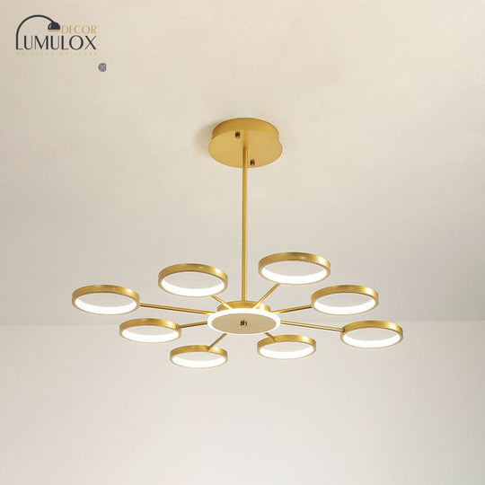 Contemporary Metal Starburst Chandelier: Elegant Hanging Lamp for Living Room