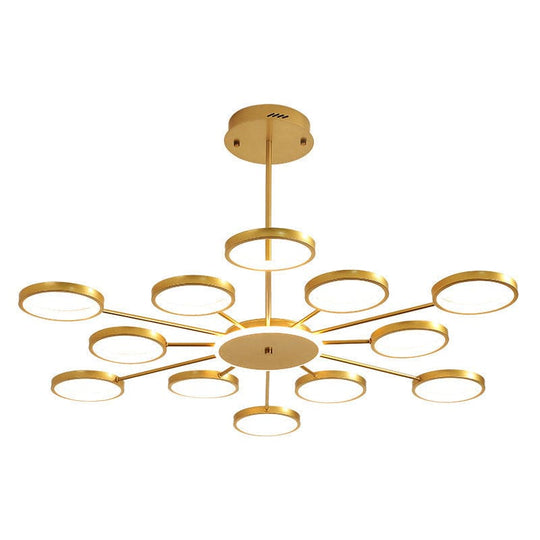 Contemporary Metal Starburst Chandelier: Elegant Hanging Lamp for Living Room