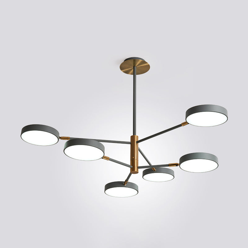 Carlotta - Round Ceiling Chandelier Ultra-Contemporary Metal Hanging Lights For Living Room 6 / Grey