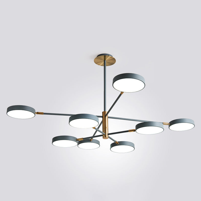 Carlotta - Round Ceiling Chandelier Ultra-Contemporary Metal Hanging Lights For Living Room 8 / Grey