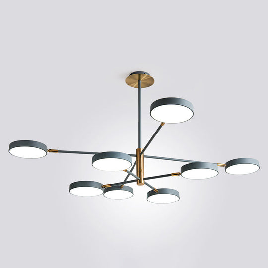 Carlotta - Round Ceiling Chandelier Ultra-Contemporary Metal Hanging Lights For Living Room 8 / Grey