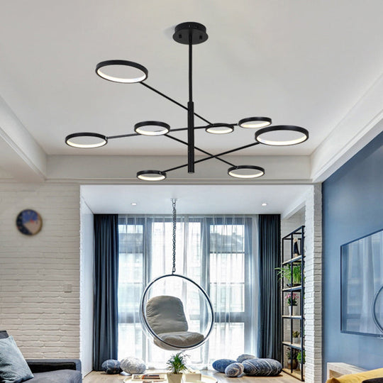 Aurora - Modernist Ring Ceiling Chandelier Modernist Metal Pendant Light Fixtures with Hanging Cord for Restaurant