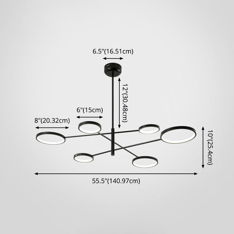 Aurora - Modernist Ring Ceiling Chandelier Modernist Metal Pendant Light Fixtures with Hanging Cord for Restaurant