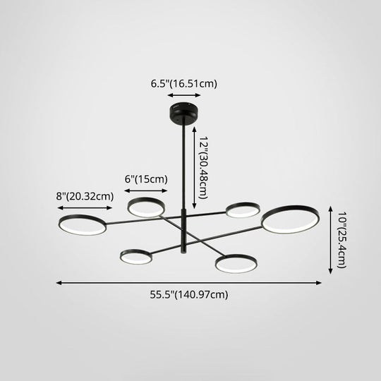 Aurora - Modernist Ring Ceiling Chandelier Modernist Metal Pendant Light Fixtures with Hanging Cord for Restaurant