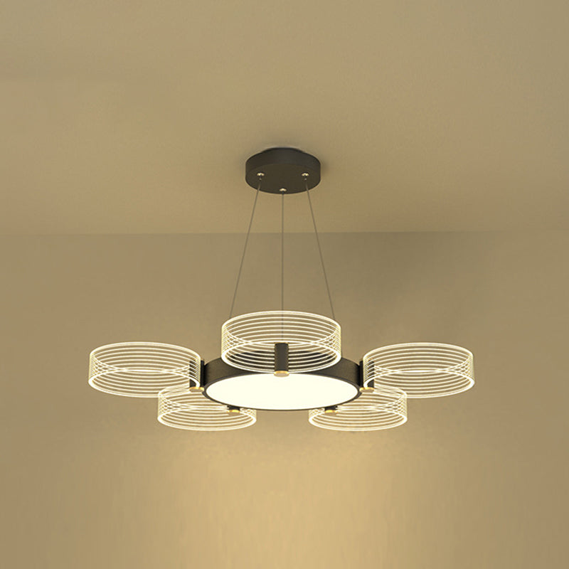 Modern Acrylic Circle Chandelier Pendant Light for Living Room