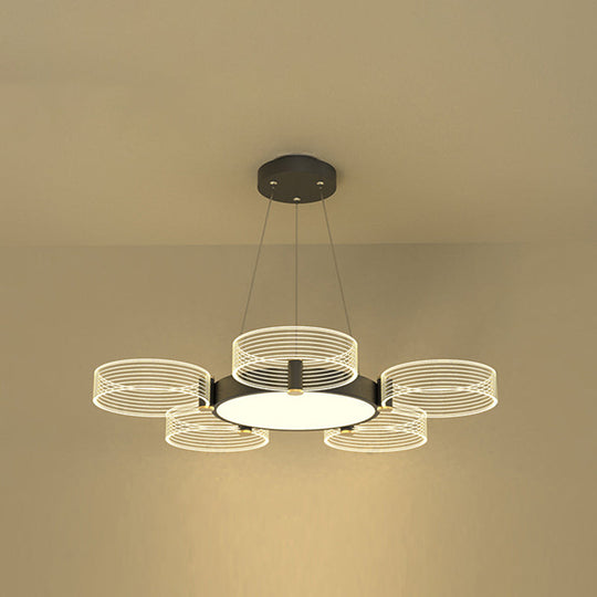 Modern Acrylic Circle Chandelier Pendant Light for Living Room