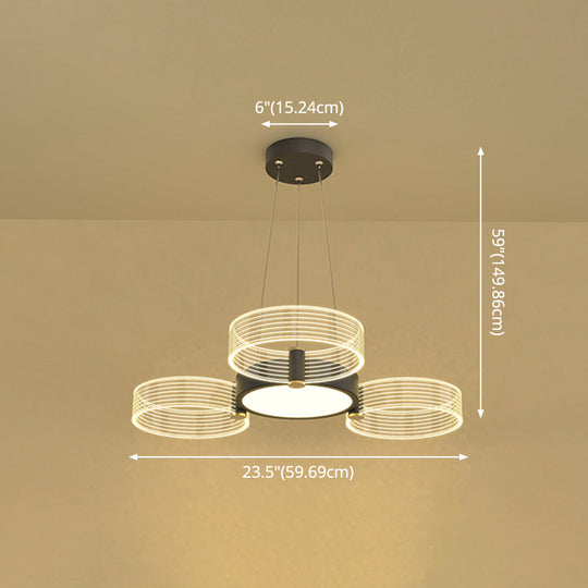 Modern Acrylic Circle Chandelier Pendant Light for Living Room