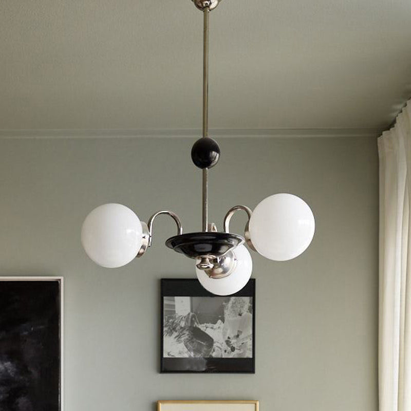 Modern White Glass Chandelier for Bedroom Lighting