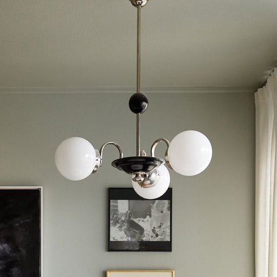 Modern White Glass Chandelier for Bedroom Lighting