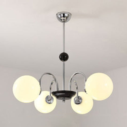 Modern White Glass Chandelier for Bedroom Lighting