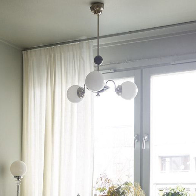 Modern White Glass Chandelier for Bedroom Lighting