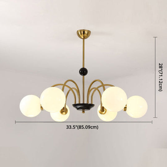 Modern White Glass Chandelier for Bedroom Lighting