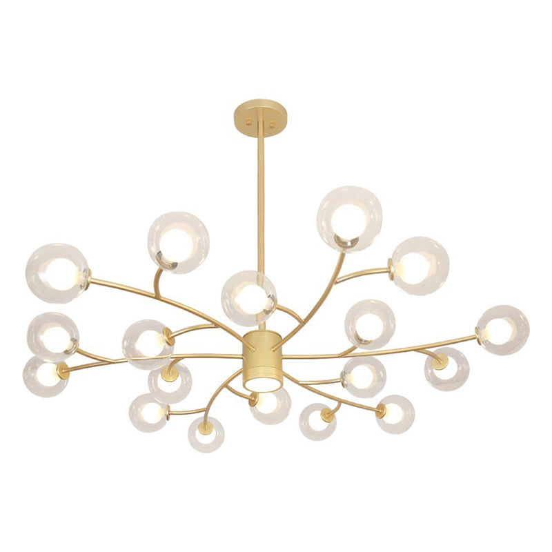 Contemporary Clear Glass Globe Chandelier for Living Room Ceiling