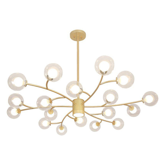 Ultra-Contemporary Globe Chandelier Pendant For Living Room With Clear Glass Ceiling Light