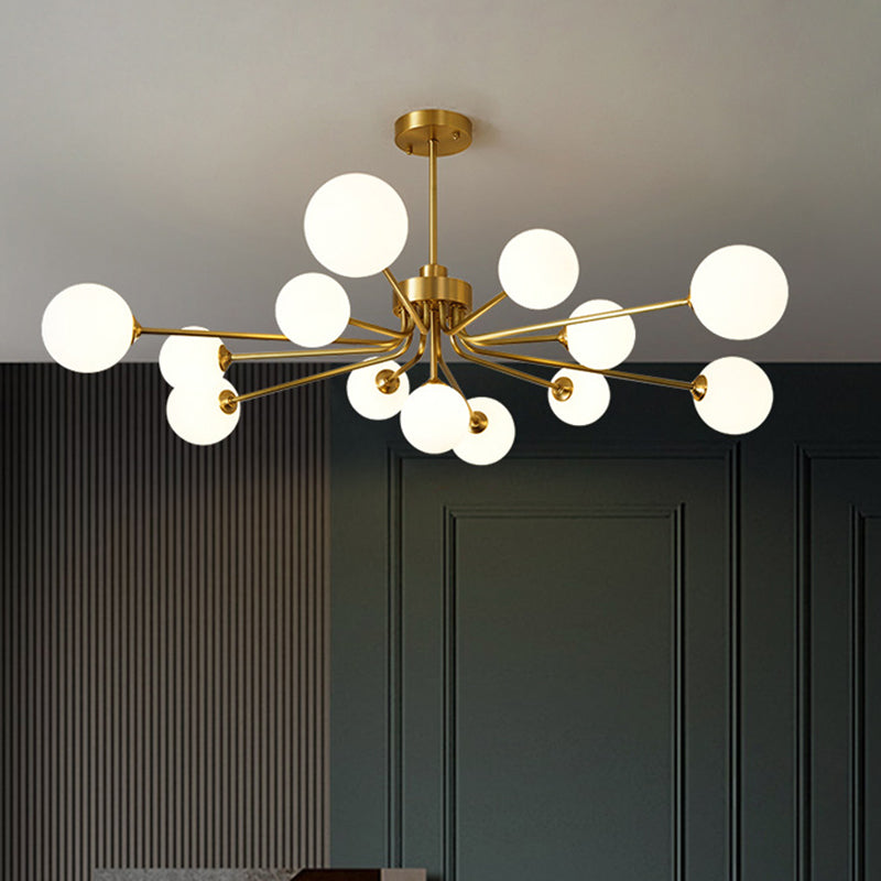 Ultra-Contemporary Milk Glass Balloon Chandelier for Living Room Ceiling