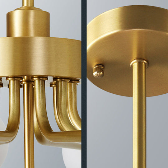 Ultra-Contemporary Milk Glass Balloon Ball Chandelier - Elegant Ceiling Lighting For Living Room