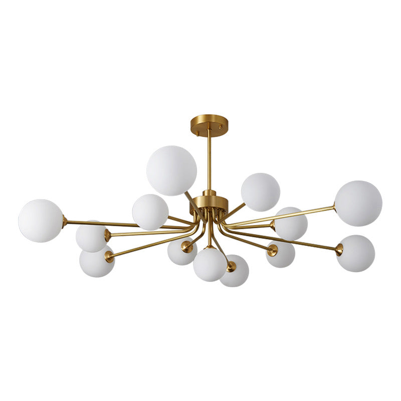 Ultra-Contemporary Milk Glass Balloon Chandelier for Living Room Ceiling