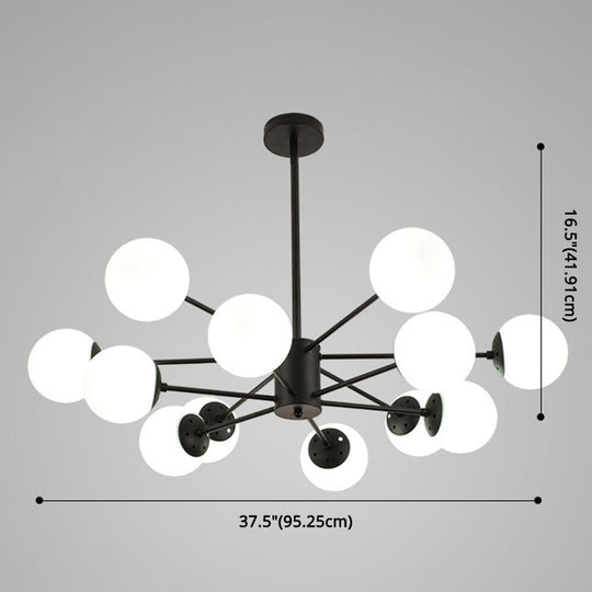 Contemporary Spherical Glass Chandelier Light for Living Room Ceiling