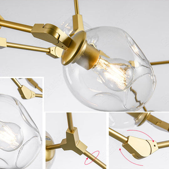 Modern Glass Chandelier For Living Room- Branching Suspension Light