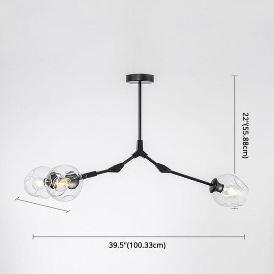 Modern Glass Chandelier For Living Room- Branching Suspension Light