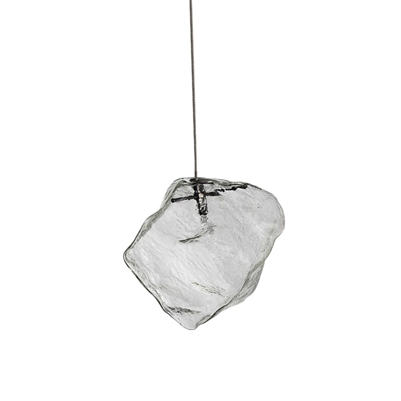 Minimalist Glass Pendant Lamp - Ice Hanging Ceiling Light For Dining Room