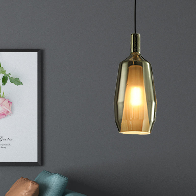 Modern Green Glass Tulip Pendant Light Fixture - Dining Room Hanging Lamp Kit