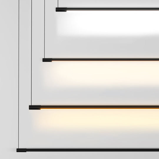 Sleek Metal Black Led Pendant Lamp For Stylish Island Table