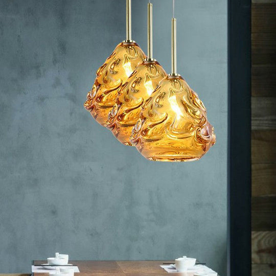 Contemporary Hand Blown Glass Globe Pendant Hanging Lamp for Dining Room