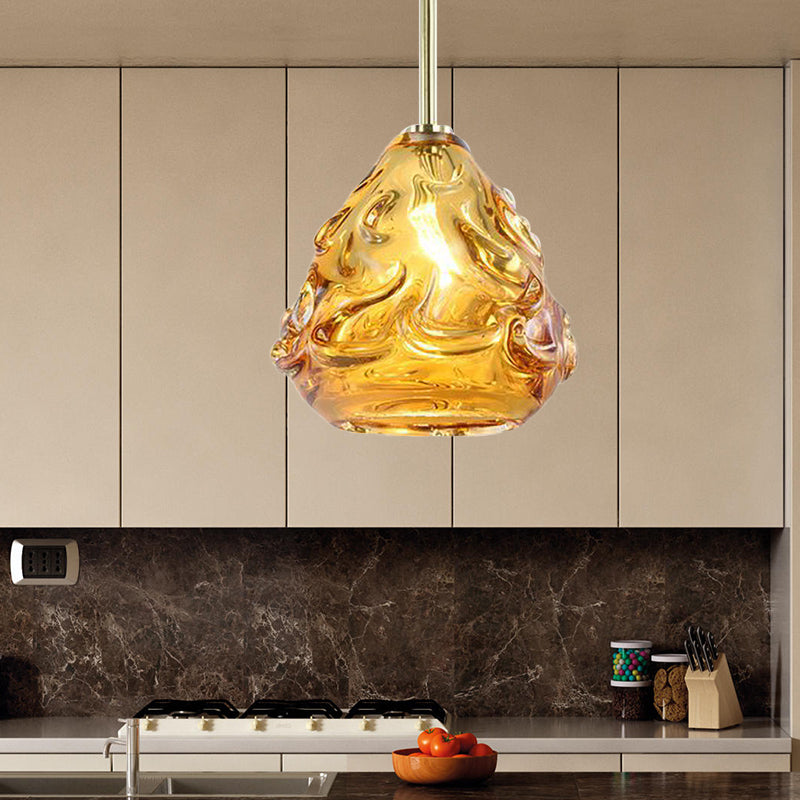 Contemporary Hand Blown Glass Globe Pendant Hanging Lamp for Dining Room
