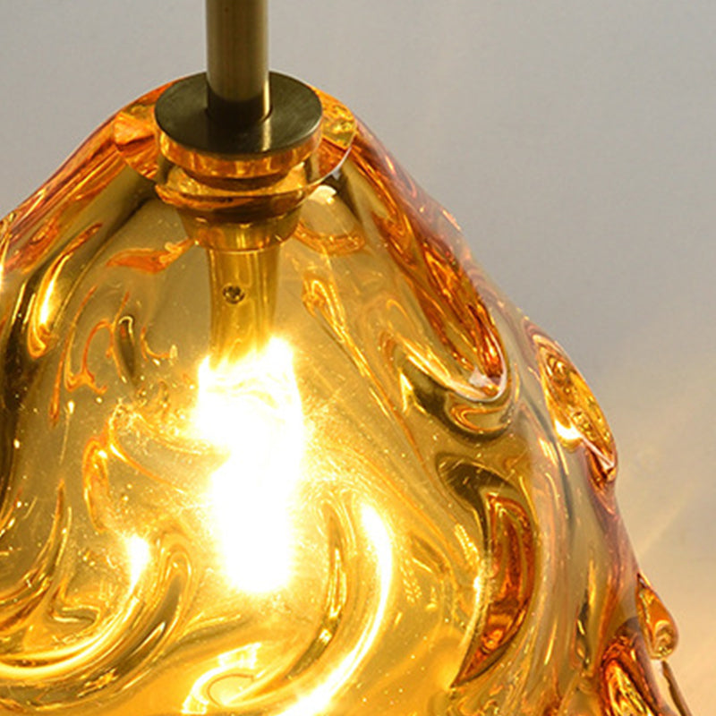 Contemporary Tan Hand Blown Glass Globe Pendant Hanging Lamp Ideal For Dining Room Lighting
