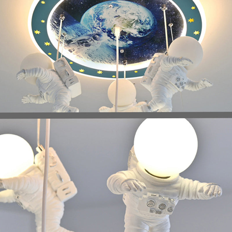 Hanging Cartoon Moon Pendant Light For Boys Bedroom