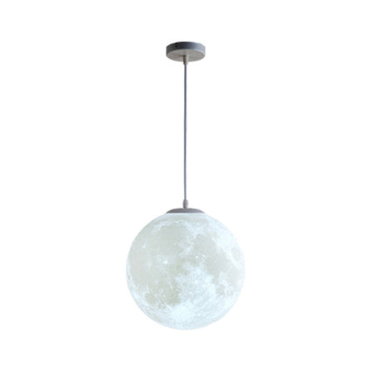 Simplicity Nordic Style Moon Hanging Pendant Light: Plastic Ceiling Fixture For Bedroom - 1-Light