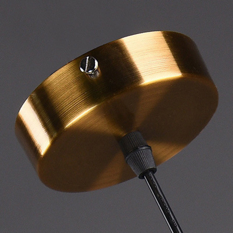 Mid-Century Globe Hanging Lamp with Glass Shade & Metal Ring - Perfect for Bedrooms